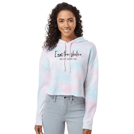 I Am The Skater Cotton Candy Hooded Crop - Adults Skate Too LLC