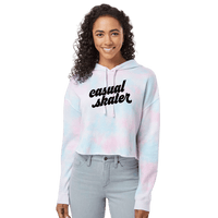 Casual Skater Cotton Candy Hooded Crop