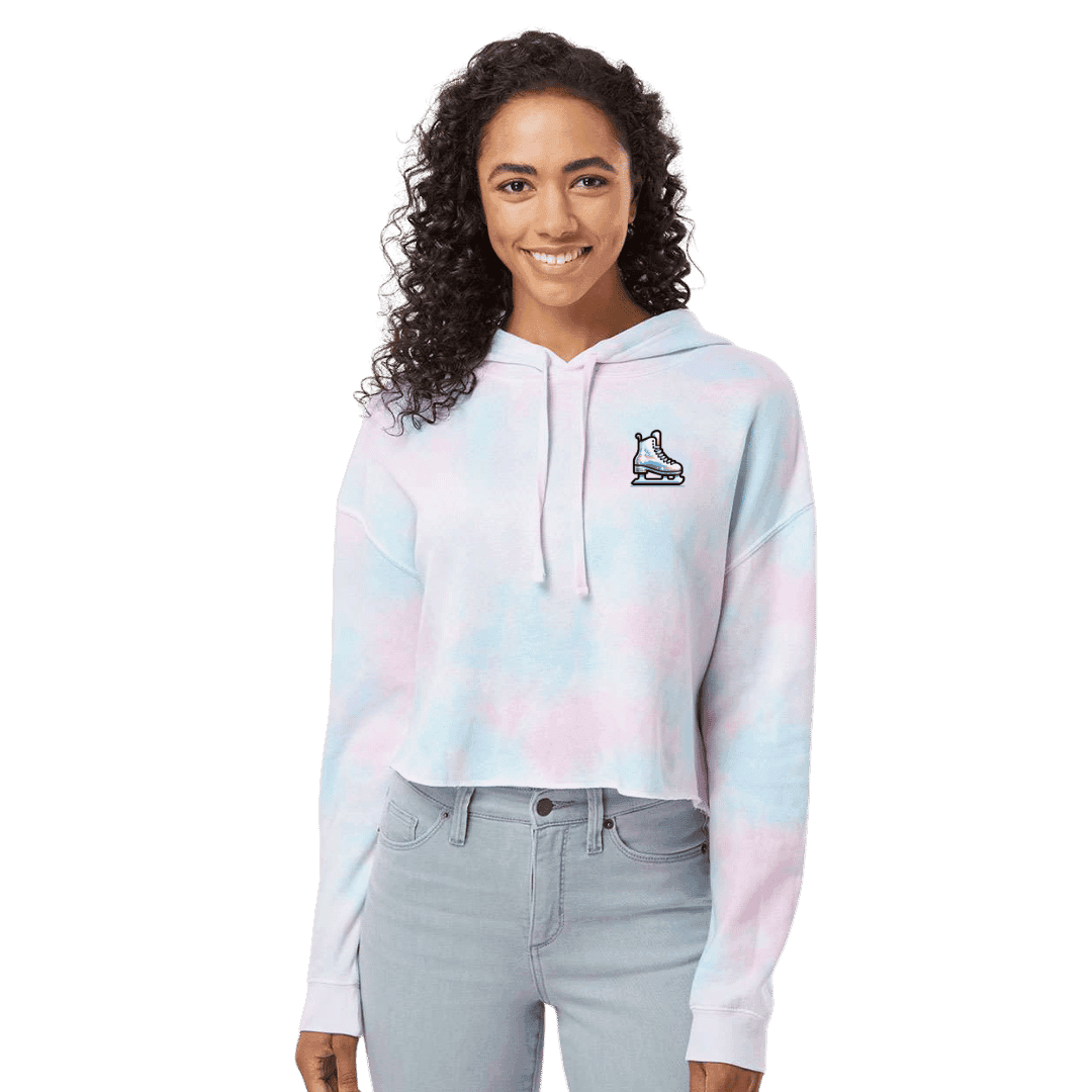 Pixel Skate Cotton Candy Hooded Crop - Adults Skate Too LLC