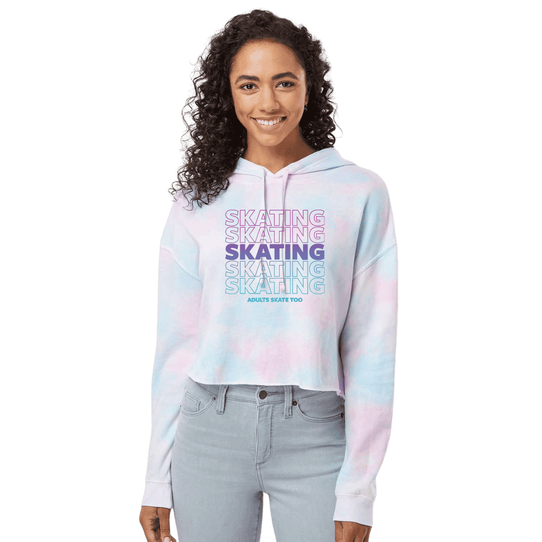 SKATING Cotton Candy Hooded Crop - Adults Skate Too LLC