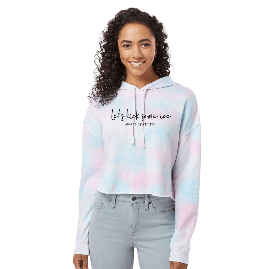 Let's Kick Some Ice Cotton Candy Hooded Crop