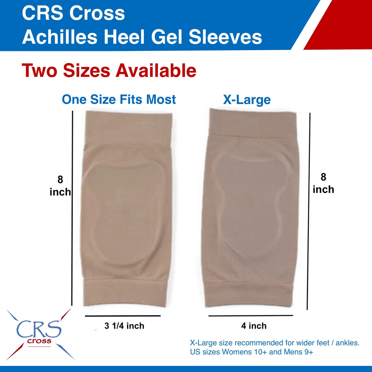 CRS Cross Achilles Heel Sleeve - Padded Compression Gel Sleeve