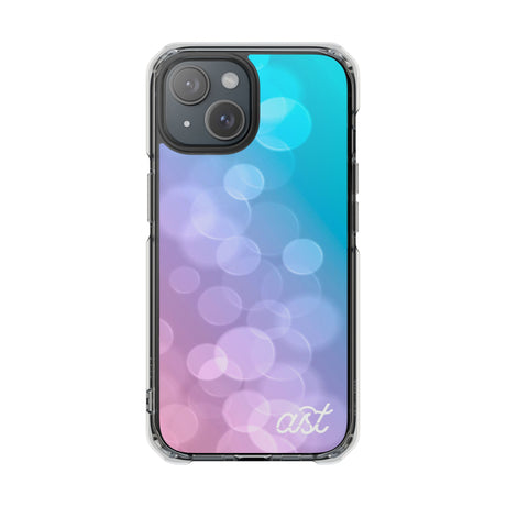 Magnetic Clear Impact Cases - Colorful Bokeh Design for Protection & Style