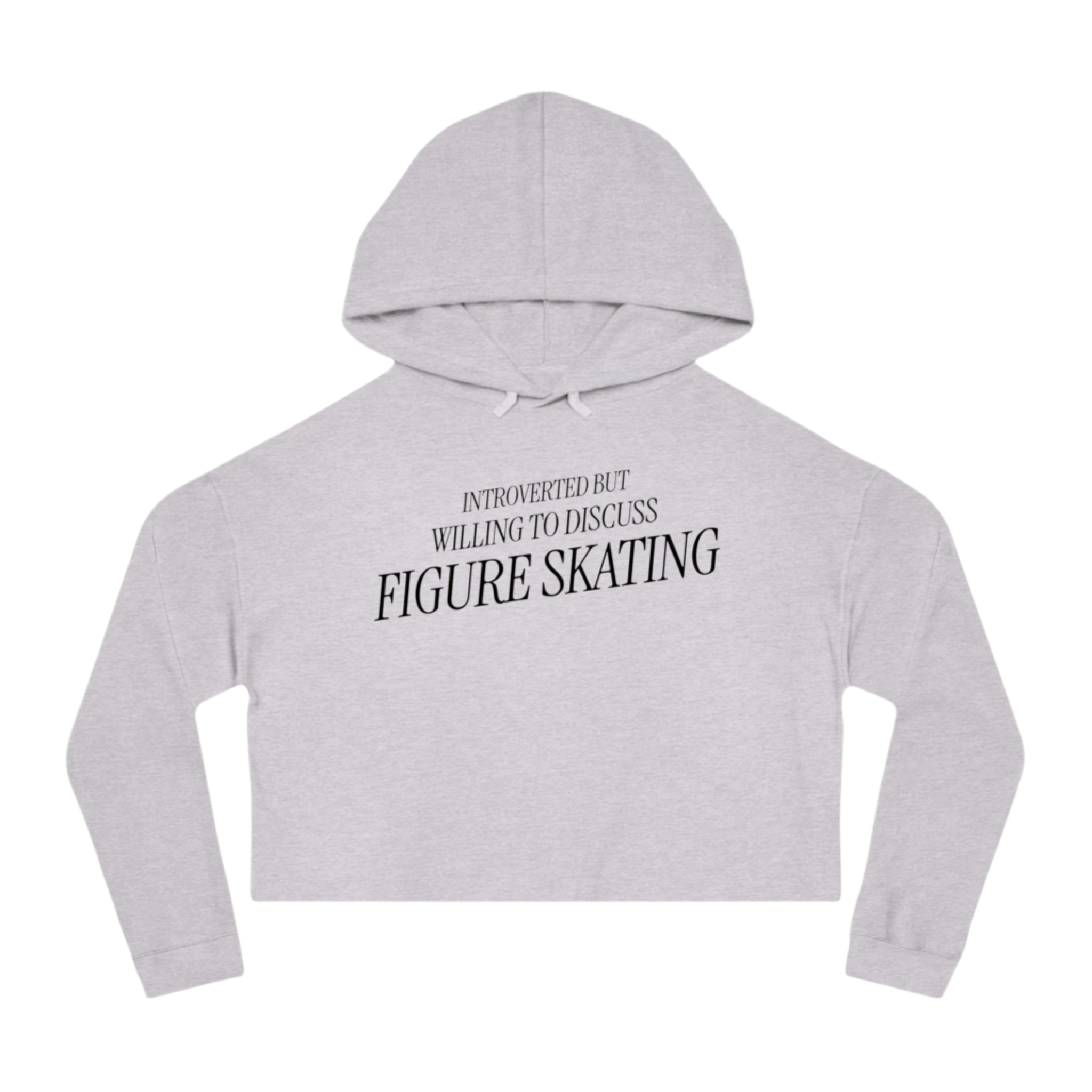 Introverted But Willing To Discuss Skating Cropped Hoodie - Adults Skate Too LLC