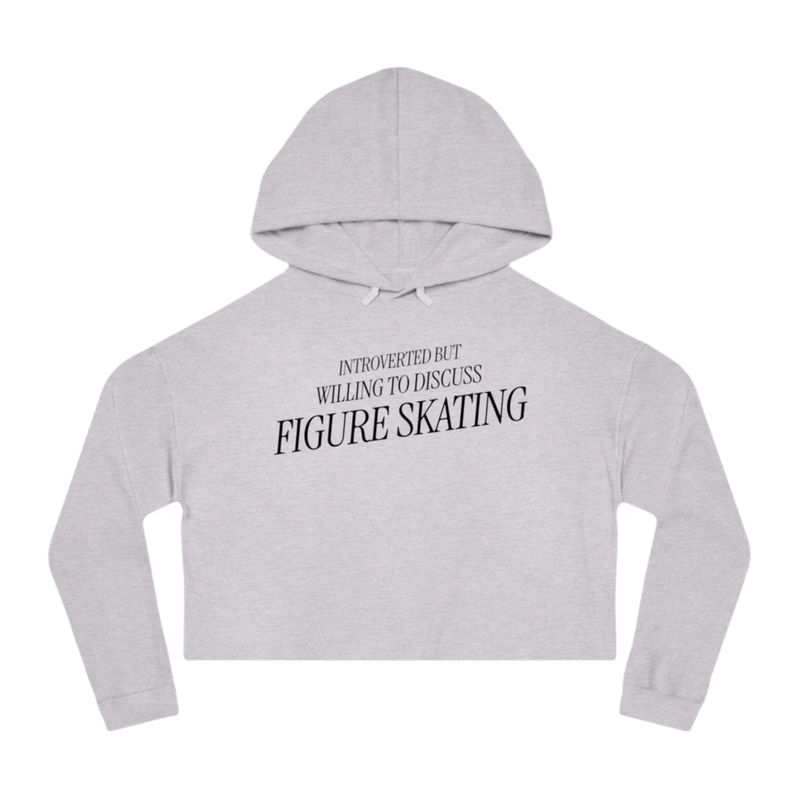 Introverted But Willing To Discuss Skating Cropped Hoodie - Adults Skate Too LLC