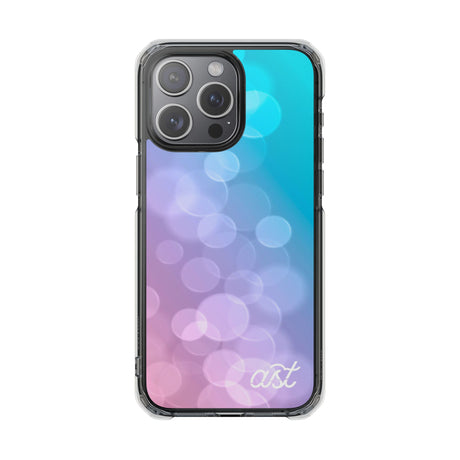 Magnetic Clear Impact Cases - Colorful Bokeh Design for Protection & Style