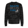 Adults Skate Too Glitter Camo Sweatshirt