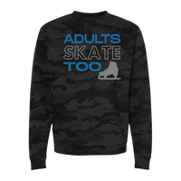 Adults Skate Too Glitter Camo Sweatshirt