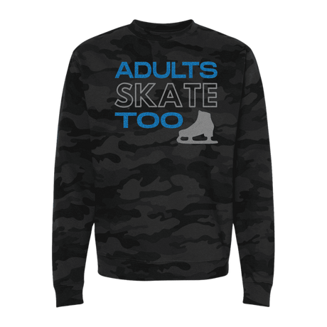 Adults Skate Too Glitter Camo Sweatshirt - Adults Skate Too LLC