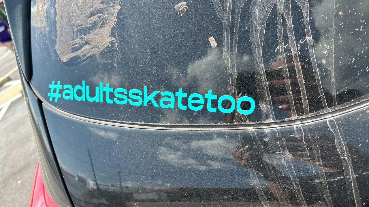 Adults Skate Too Hashtag Vinyl Sticker
