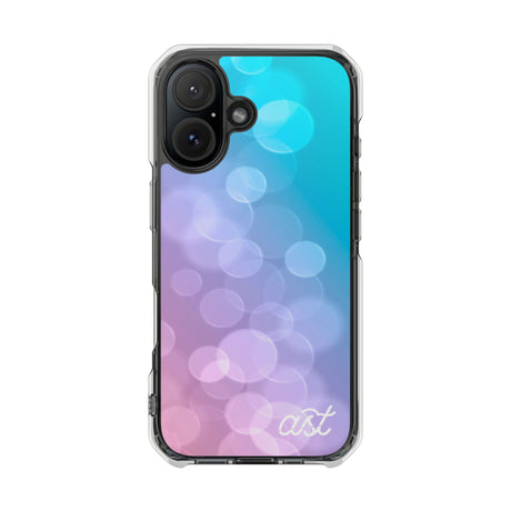 Magnetic Clear Impact Cases - Colorful Bokeh Design for Protection & Style