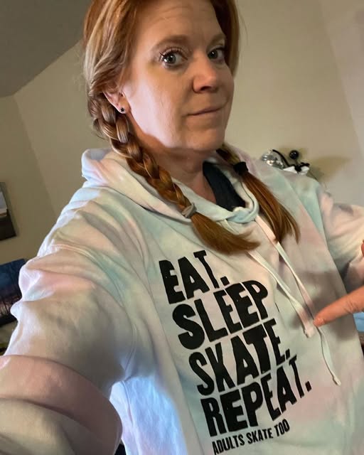 Eat Sleep Skate Repeat Cotton Candy Hooded Crop