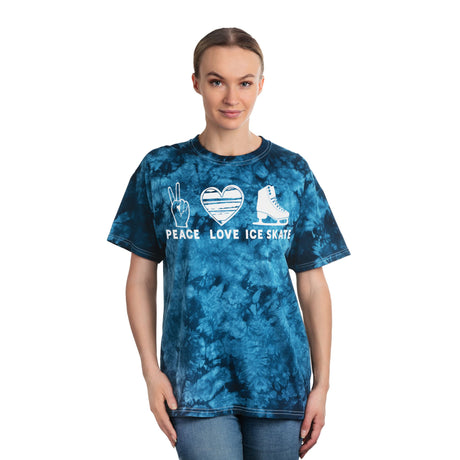 Peace Love Ice Skate Tie-Dye Tee