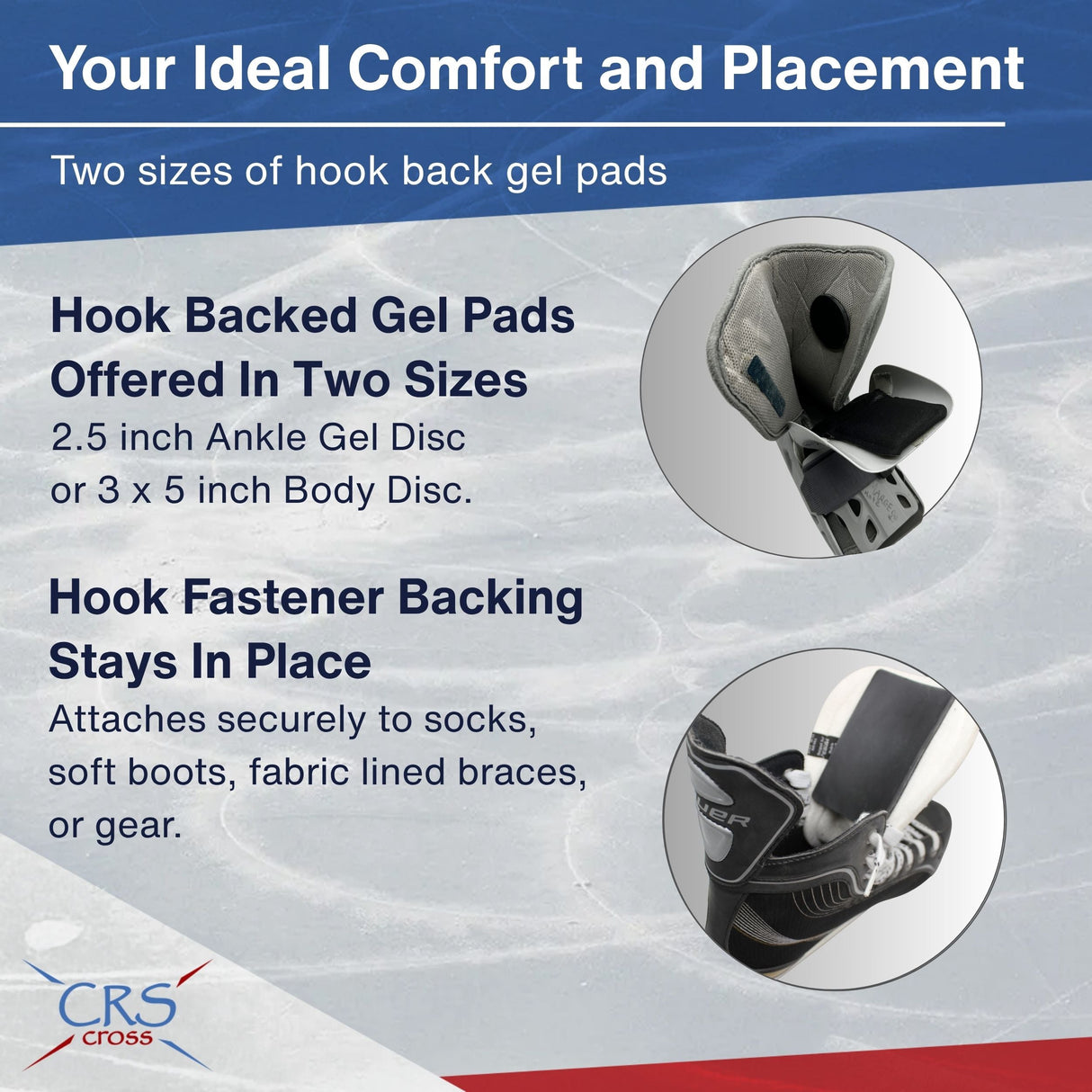 CRS Cross Gel Pads with Hook Fastener Backing