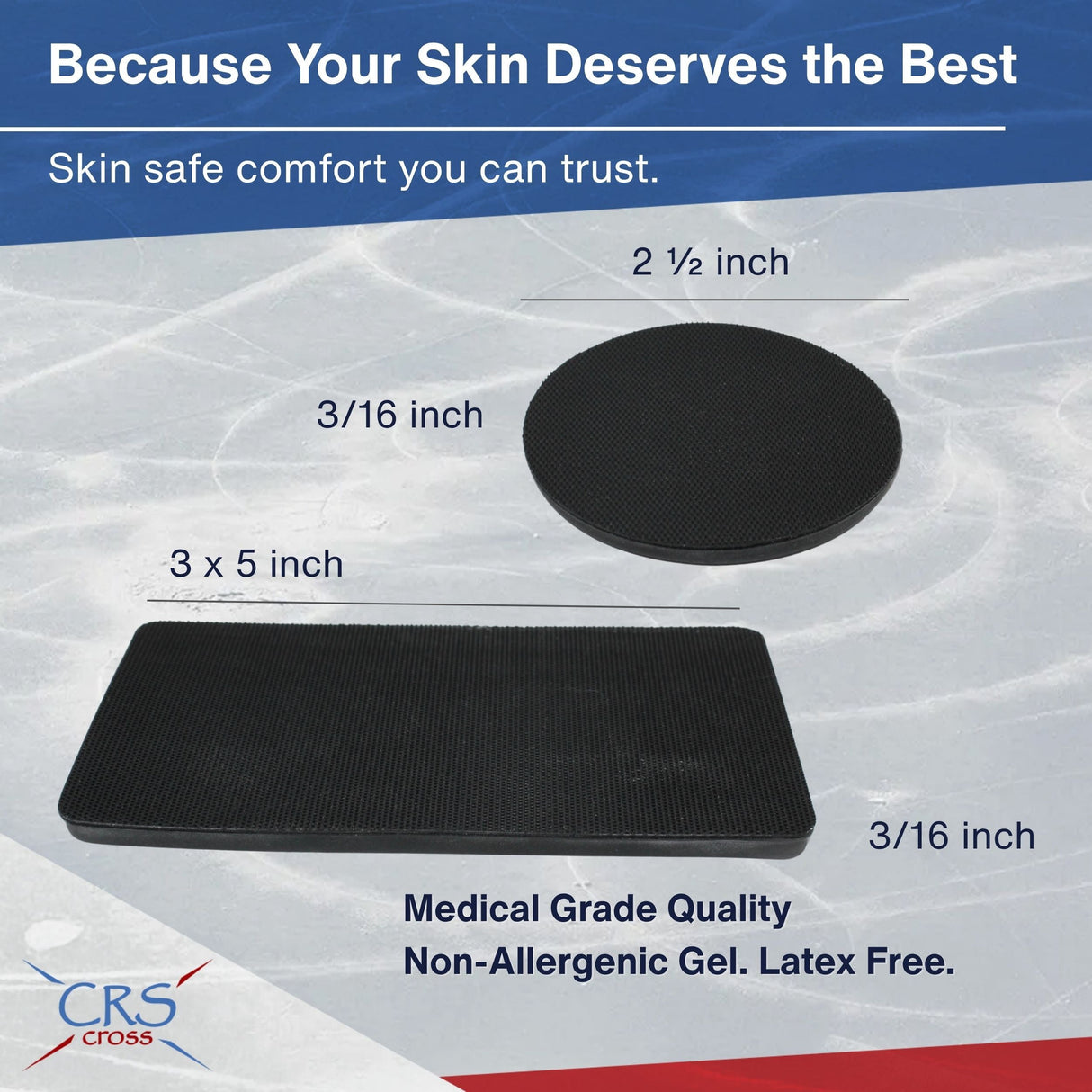 CRS Cross Gel Pads with Hook Fastener Backing
