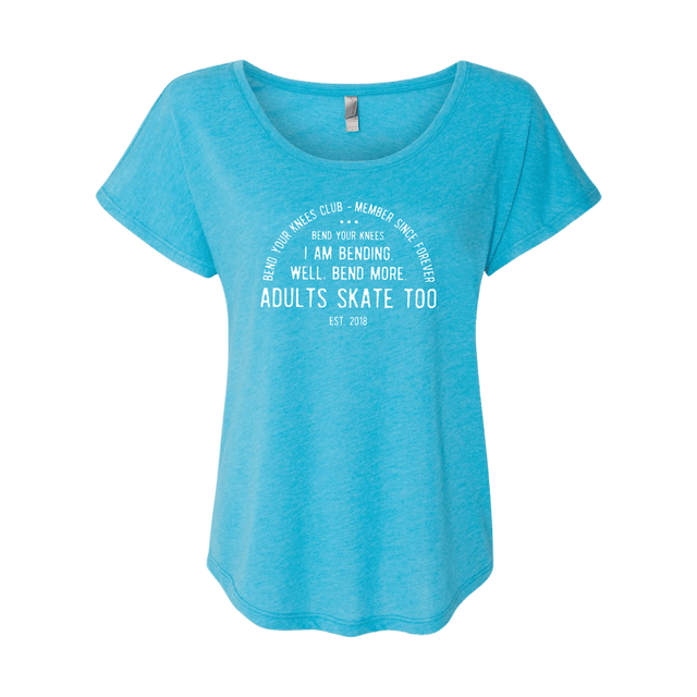 Bend Your Knees Club Dolman Tee - Adults Skate Too LLC