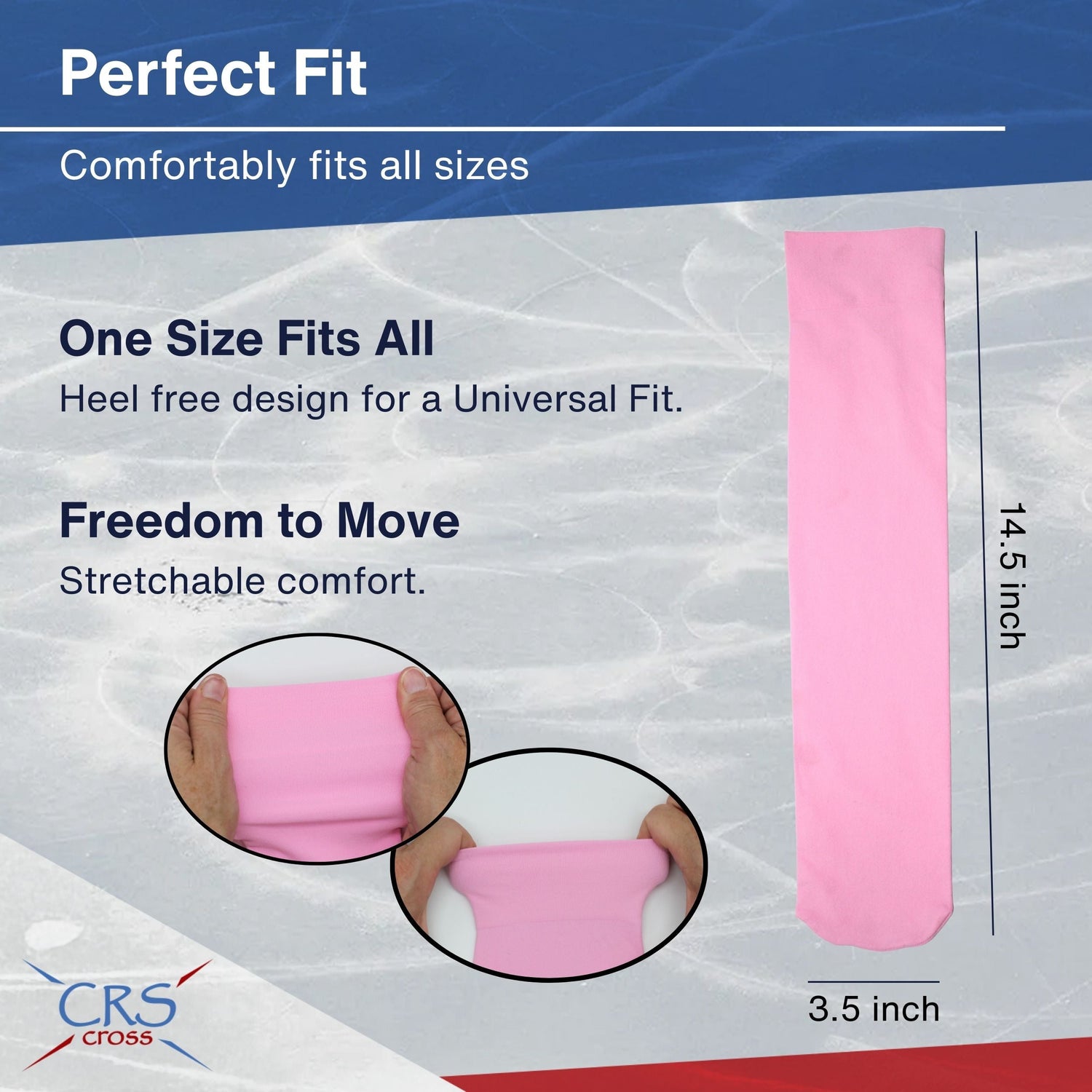 CRS Cross Figure Skate Socks (2 Pair) - Knee High Tights For Skating