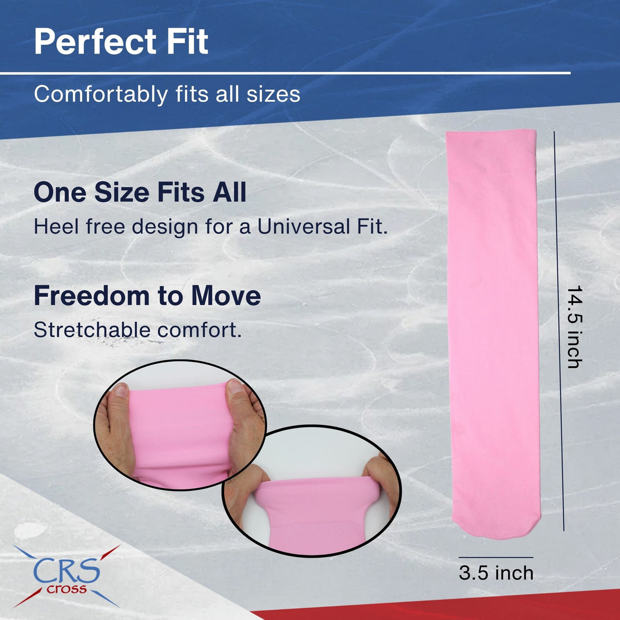 CRS Cross Figure Skate Socks (2 Pair) - Knee High Tights For Skating