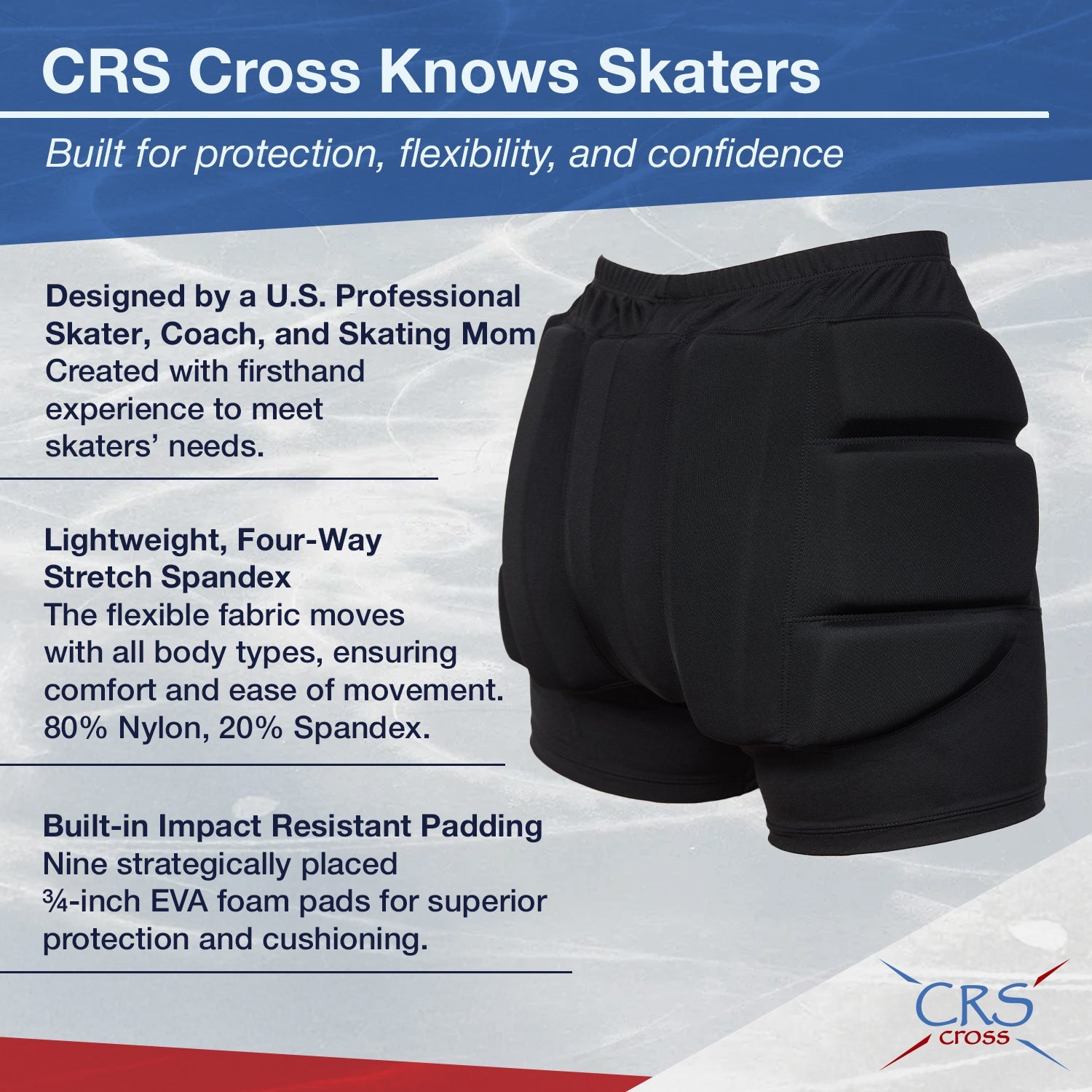 CRS Cross Padded Figure Skating Shorts
