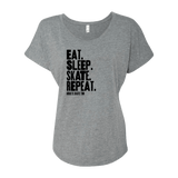 Eat Sleep Skate Repeat Dolman Tee - Adults Skate Too LLC