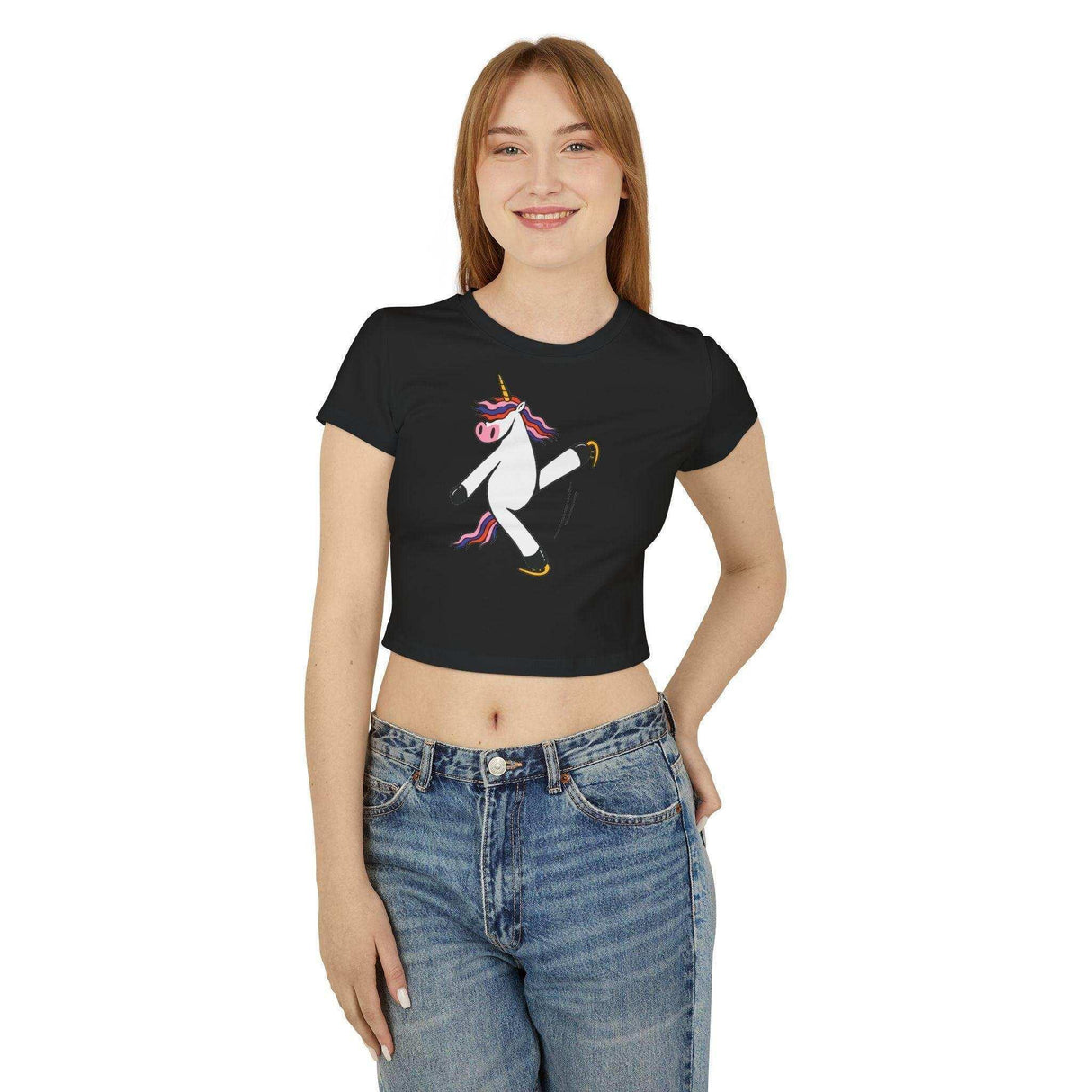 Unicorn Women's Baby Tee - Adults Skate Too LLC