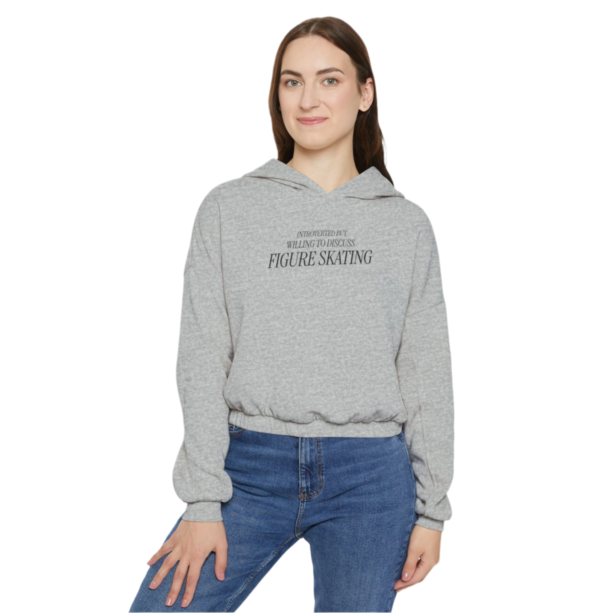 Introverted but Willing to Discuss Skating Cinched Hoodie - Adults Skate Too LLC