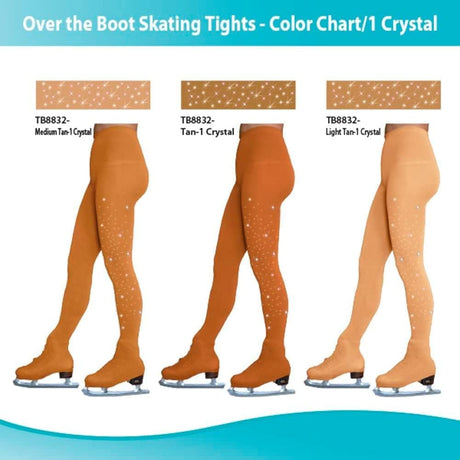 ChloeNoel Figure Skating Tan Over The Boot Tights TB8832