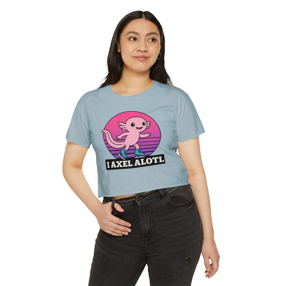 I Axel Alotl Festival Crop Top - Adults Skate Too LLC