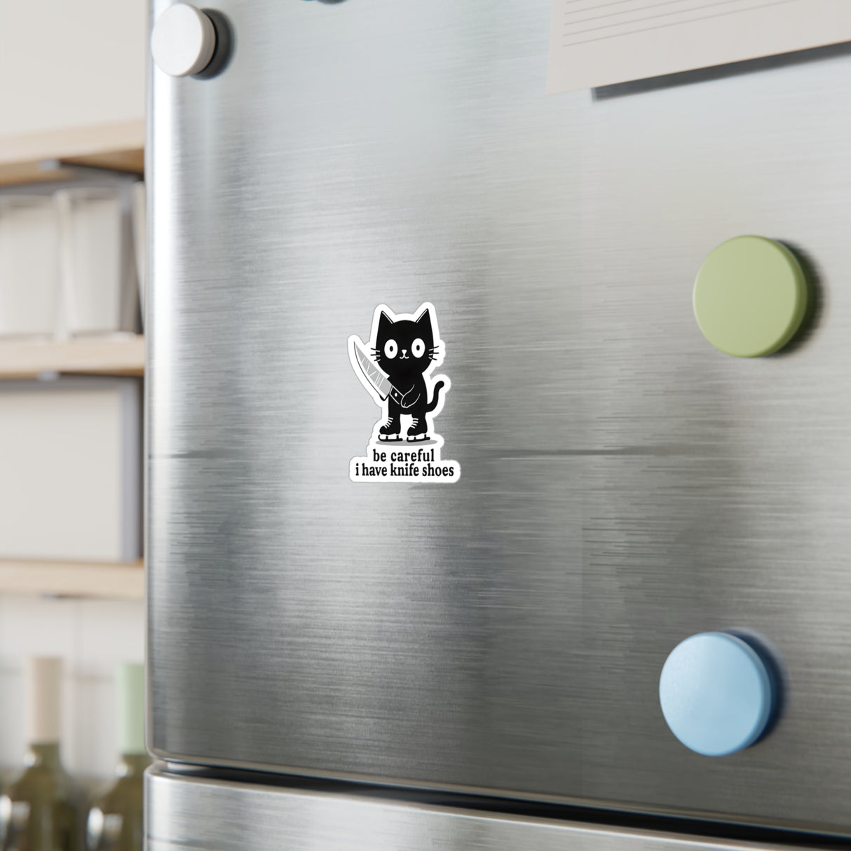 Knife Shoes Cat Vinyl Sticker - Adults Skate Too LLC