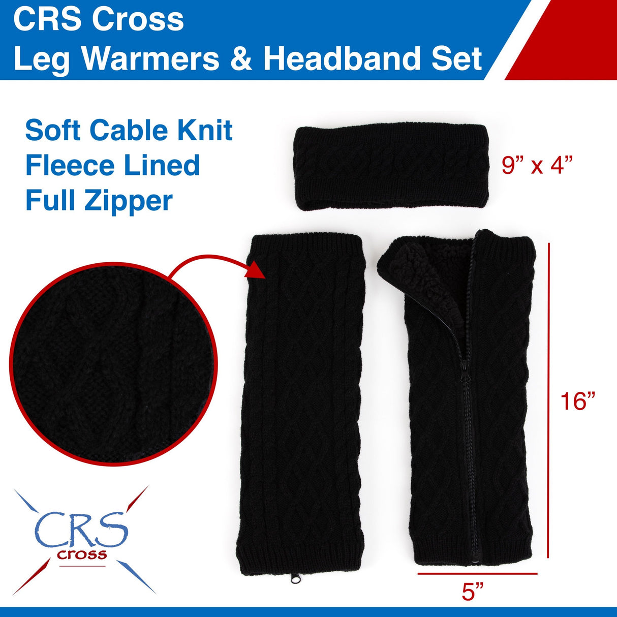 CRS Cross Leg Warmers and Headband Set