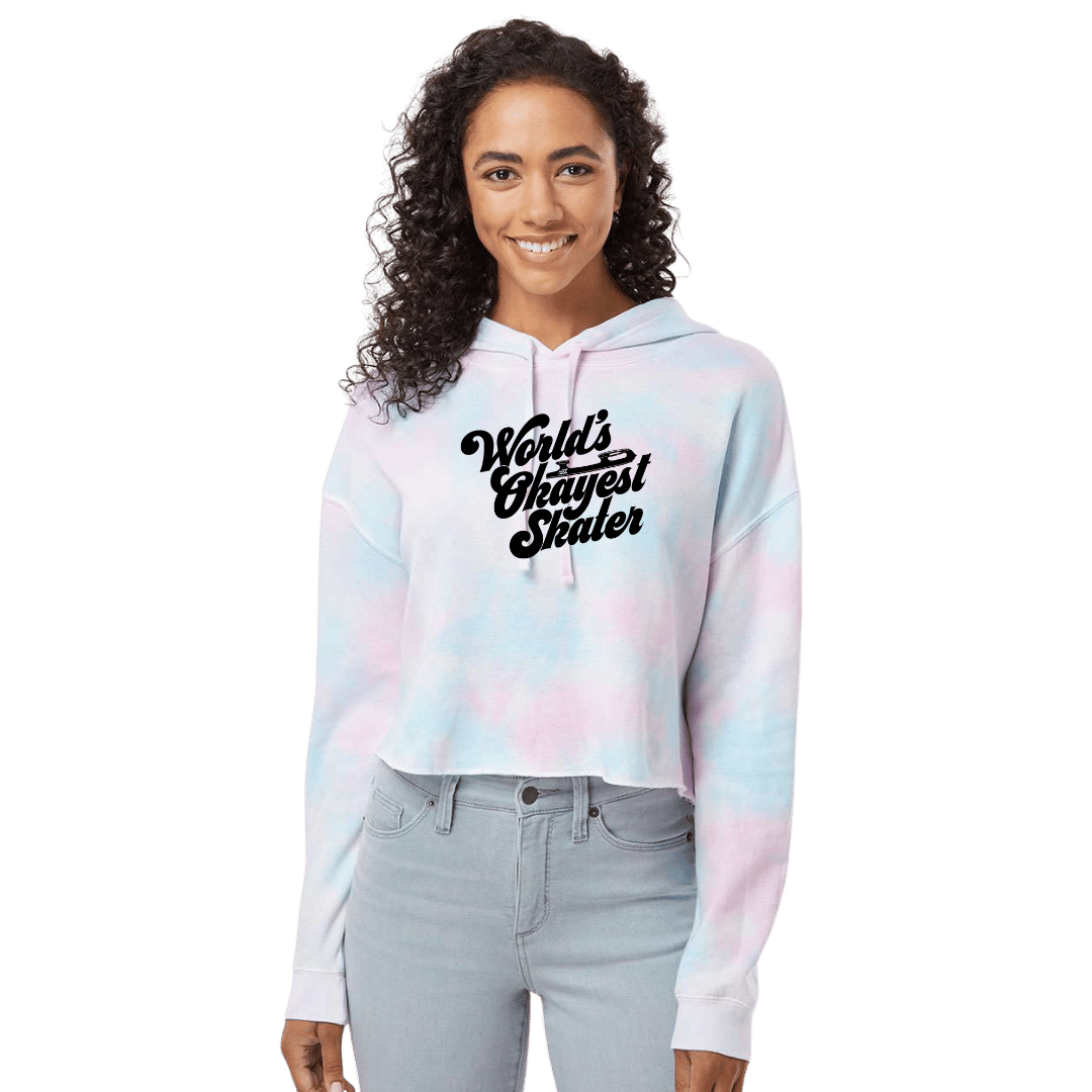 World's Okayest Skater Cotton Candy Hooded Crop