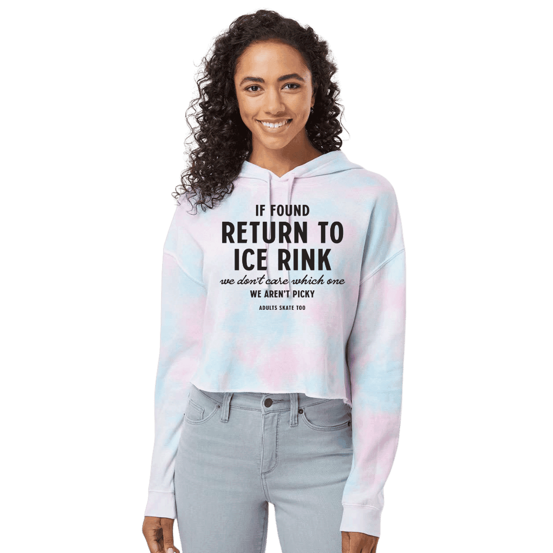 If Found Cotton Candy Hooded Crop - Adults Skate Too LLC