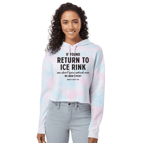 If Found Cotton Candy Hooded Crop - Adults Skate Too LLC