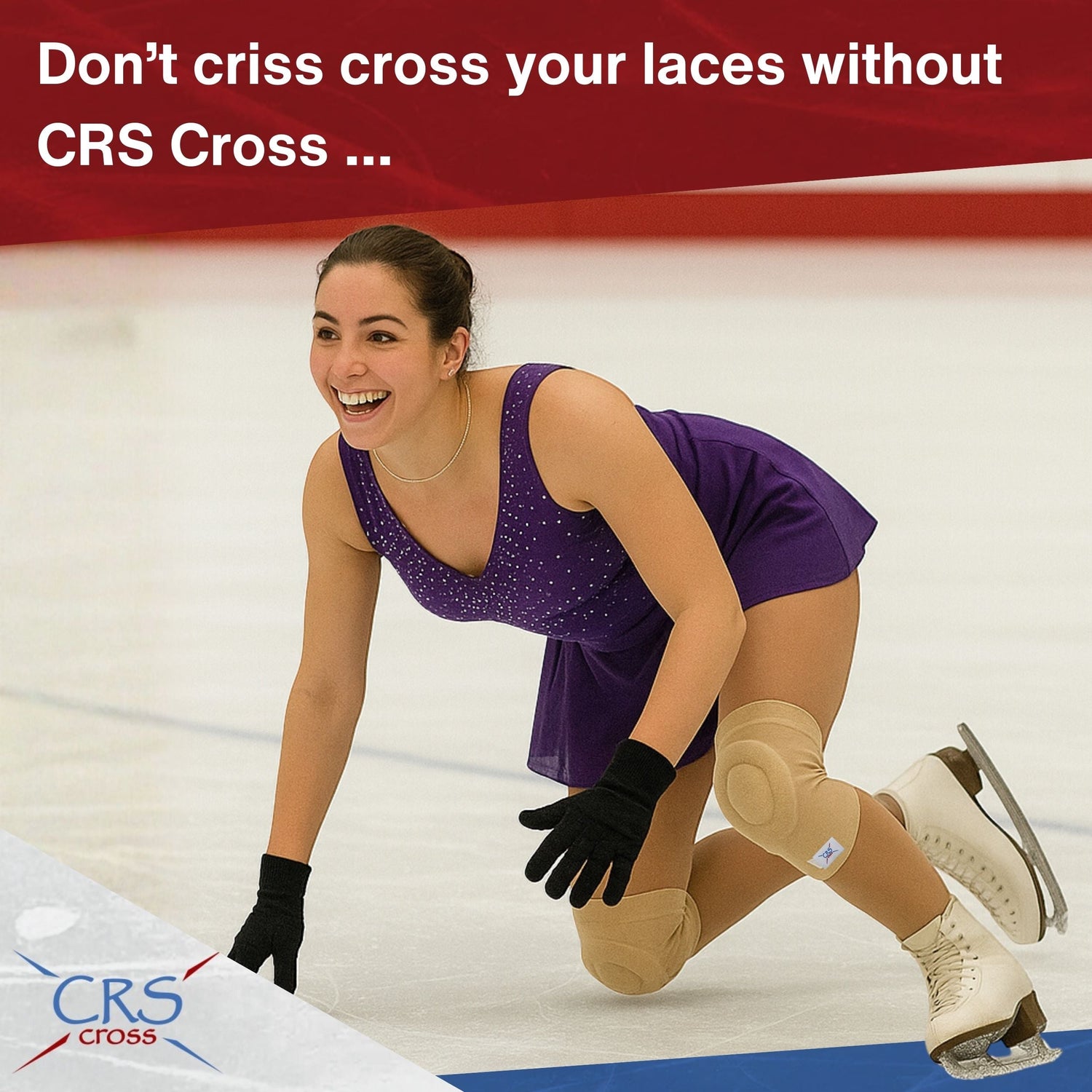CRS Cross Gel Knee Pads for Ice Skating. 2 Gel Sleeve Knee Pads