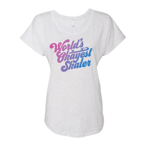 World's Okayest Skater Dolman Tee - Adults Skate Too LLC