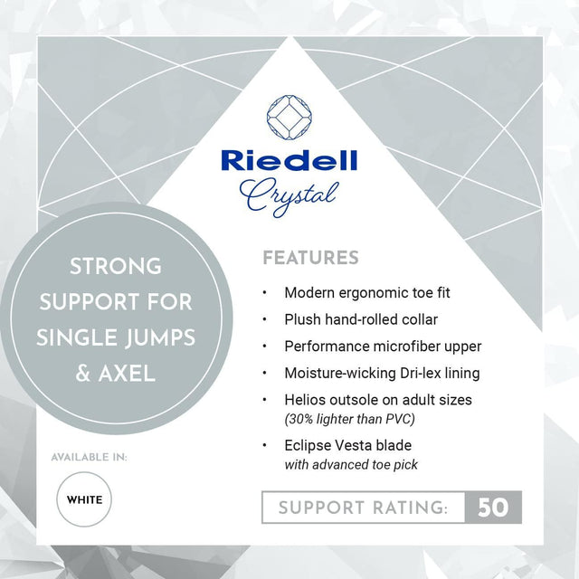 Riedell Crystal Adult Ice Skates - Competitive Figure Ice Skates with Stainless Steel Vesta Blade