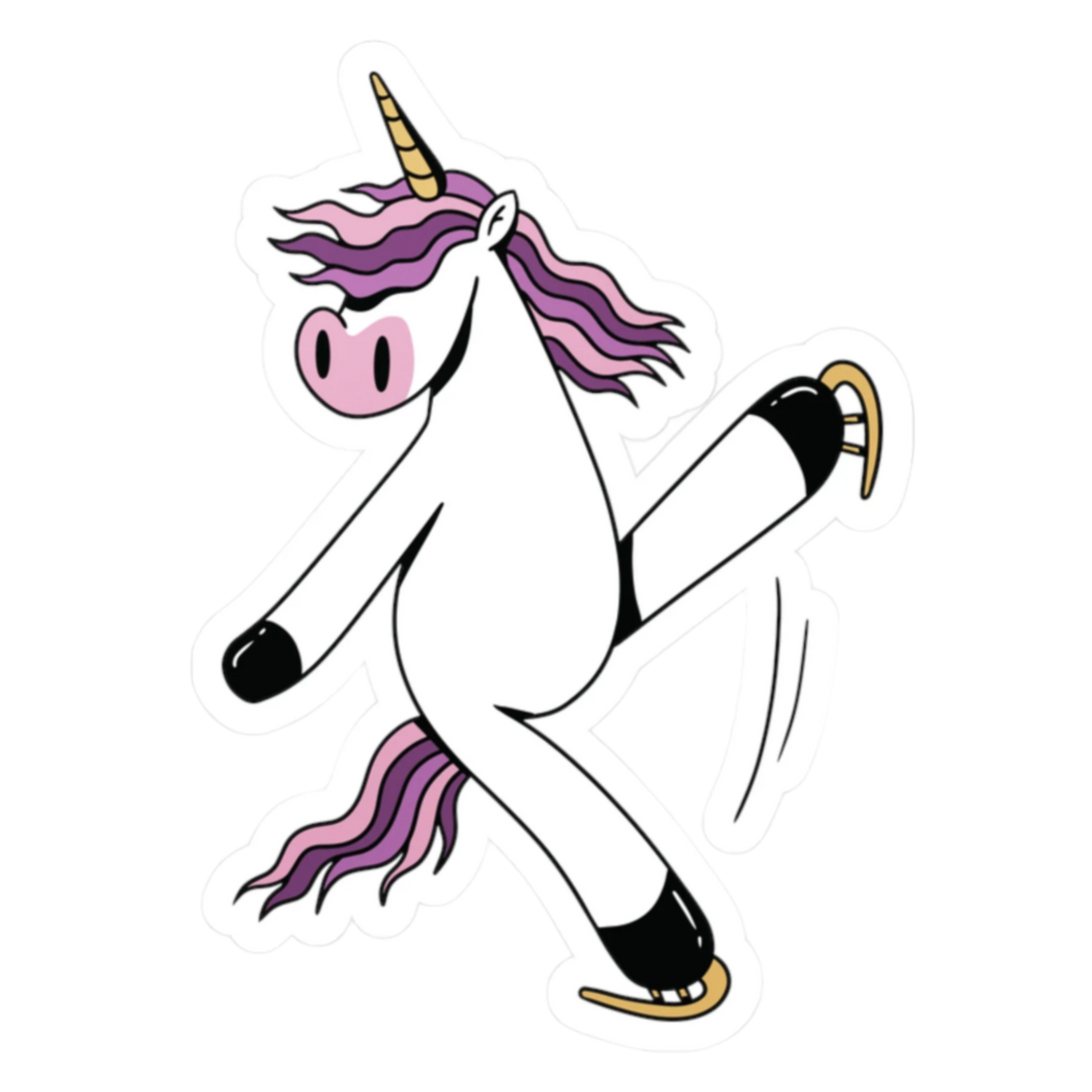Skating Unicorn Vinyl Stickers