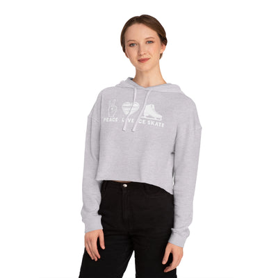 Peace Love Skate Cropped Hooded Sweatshirt - Adults Skate Too LLC