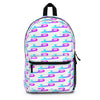 Backpack with colorful pattern on a white background