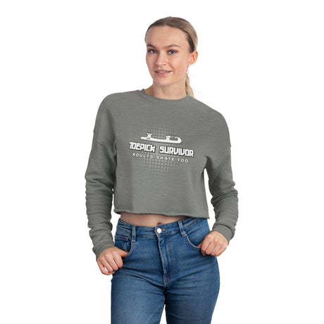 Toepick Survivor Women's Cropped Sweatshirt - Adults Skate Too LLC