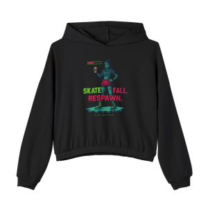 Skate. Fall. Respawn. Cinched Hoodie