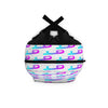 Round bag with colorful phone design on a white background