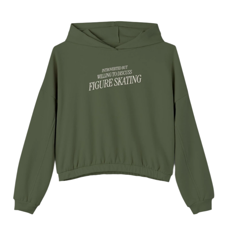 Introverted but Willing to Discuss Skating Cinched Hoodie - Adults Skate Too LLC