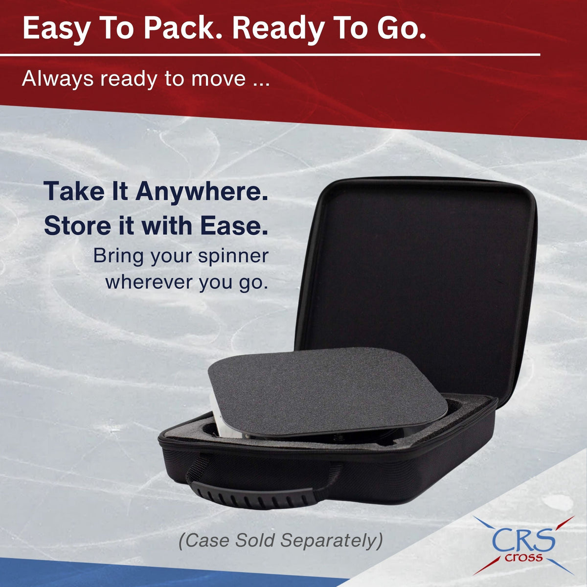 The CRS Cross spinner packed in its zip case, which is sold separately