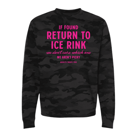 If Found Camo Sweatshirt - Adults Skate Too LLC