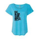 Eat Sleep Skate Repeat Dolman Tee - Adults Skate Too LLC