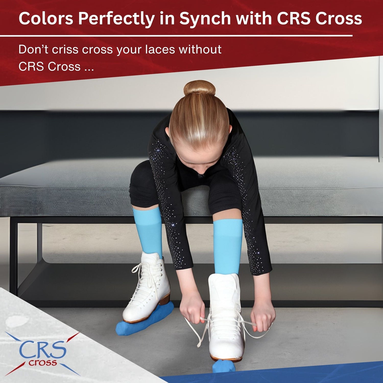 CRS Cross Figure Skate Socks (2 Pair) - Knee High Tights For Skating
