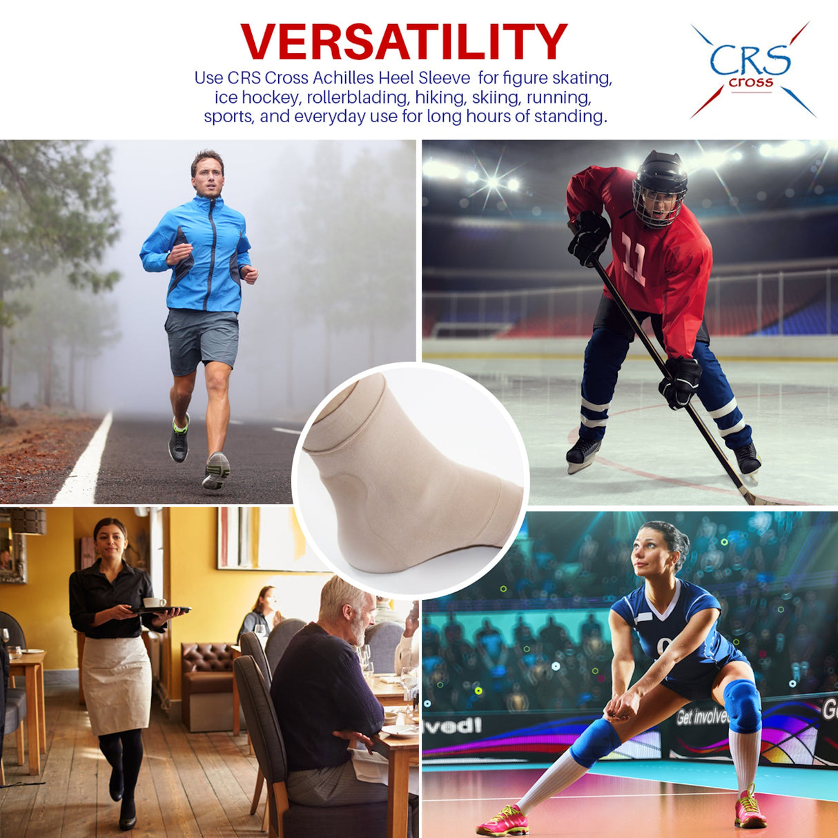 CRS Cross Achilles Heel Sleeve - Padded Compression Gel Sleeve