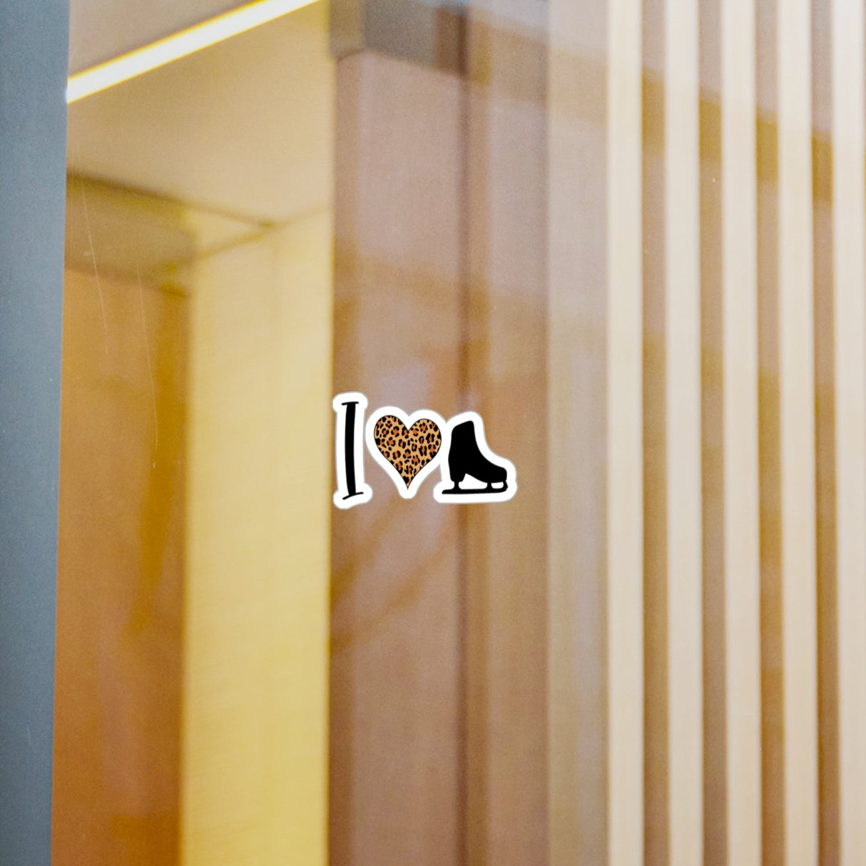 I ❤️ Skating Leopard Vinyl Sticker - Adults Skate Too LLC