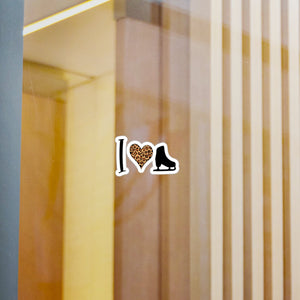 I ❤️ Skating Leopard Vinyl Sticker - Adults Skate Too LLC